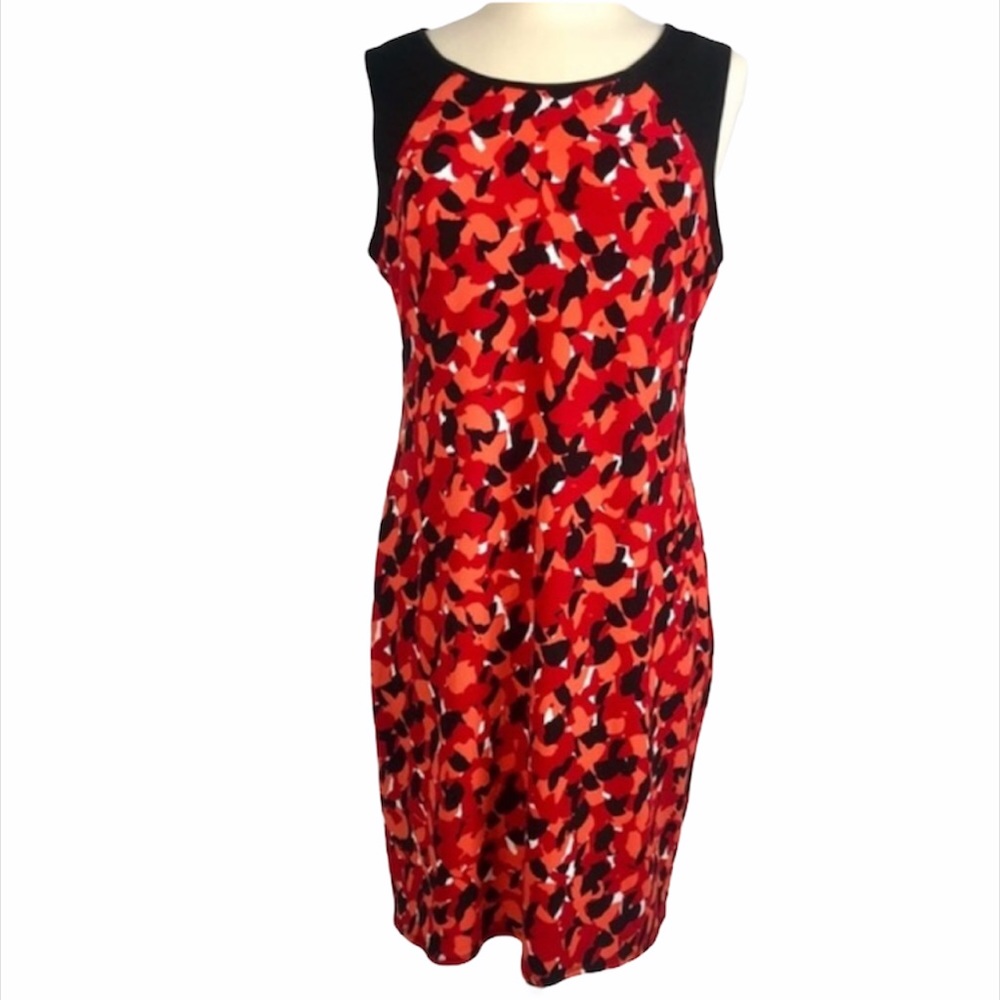 Worthington Orange, Red, and Black Dress